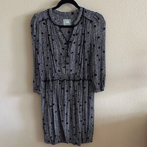 Anthropologie Maeve Black and White Midi Dress